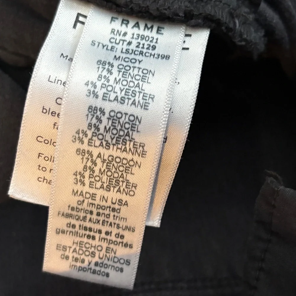 FRAME Women's Size 27 Le Skinny‎ de Jeanne Crop Jeans Black Denim NWT